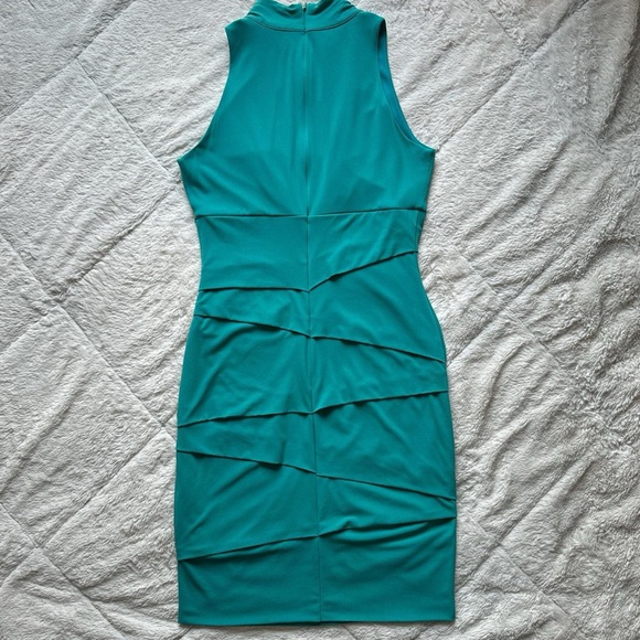 Teal dress with mock neck - Picture 3 of 4